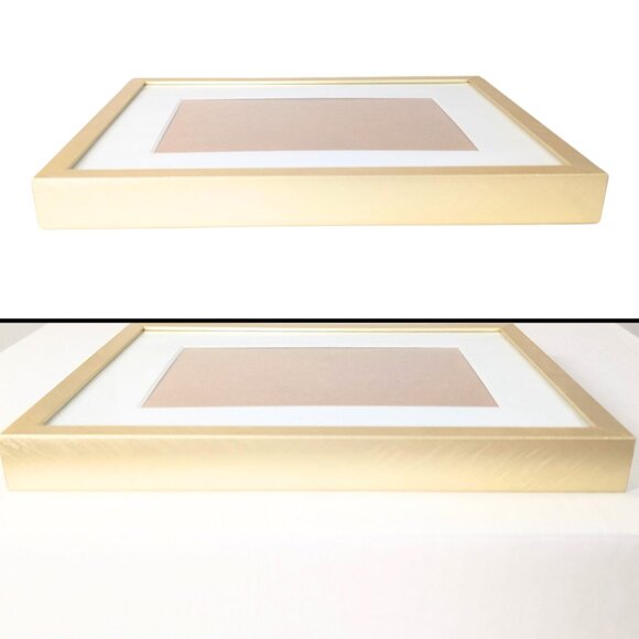 Brushed Gold Picture Frame 4x6 Photo 8.5" x 5.5" Frame Desktop Wall - Picture 4 of 6